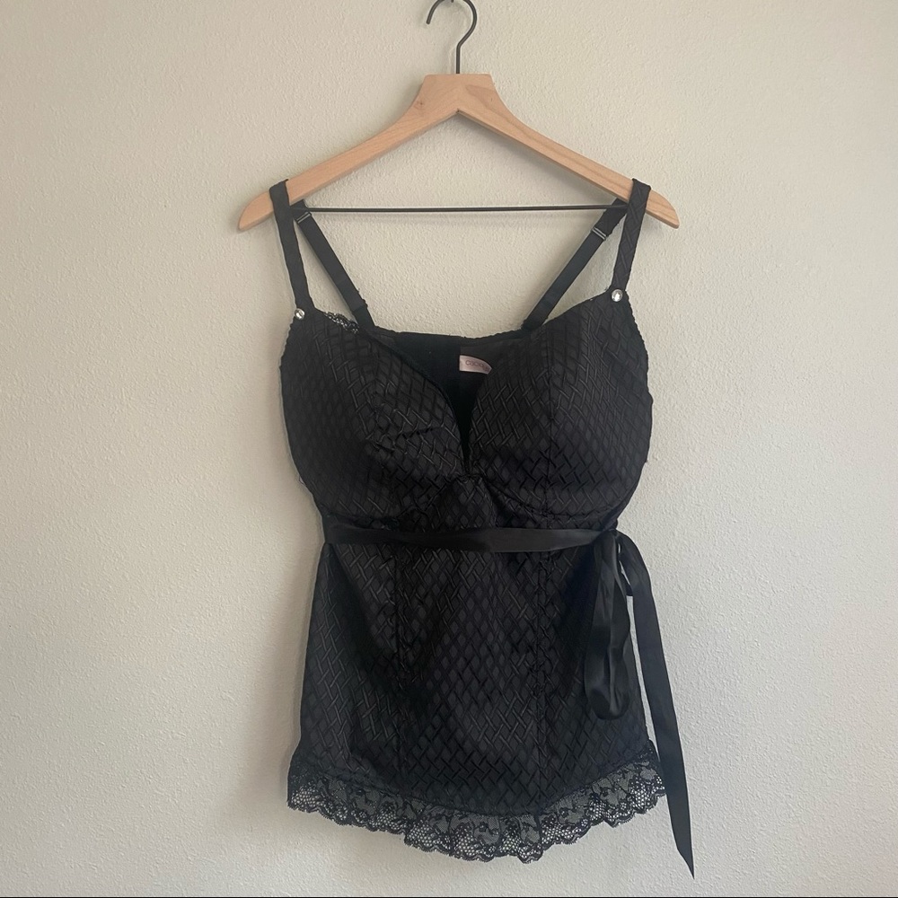 Cacique Black Lace Corset Bustier Top 26/28